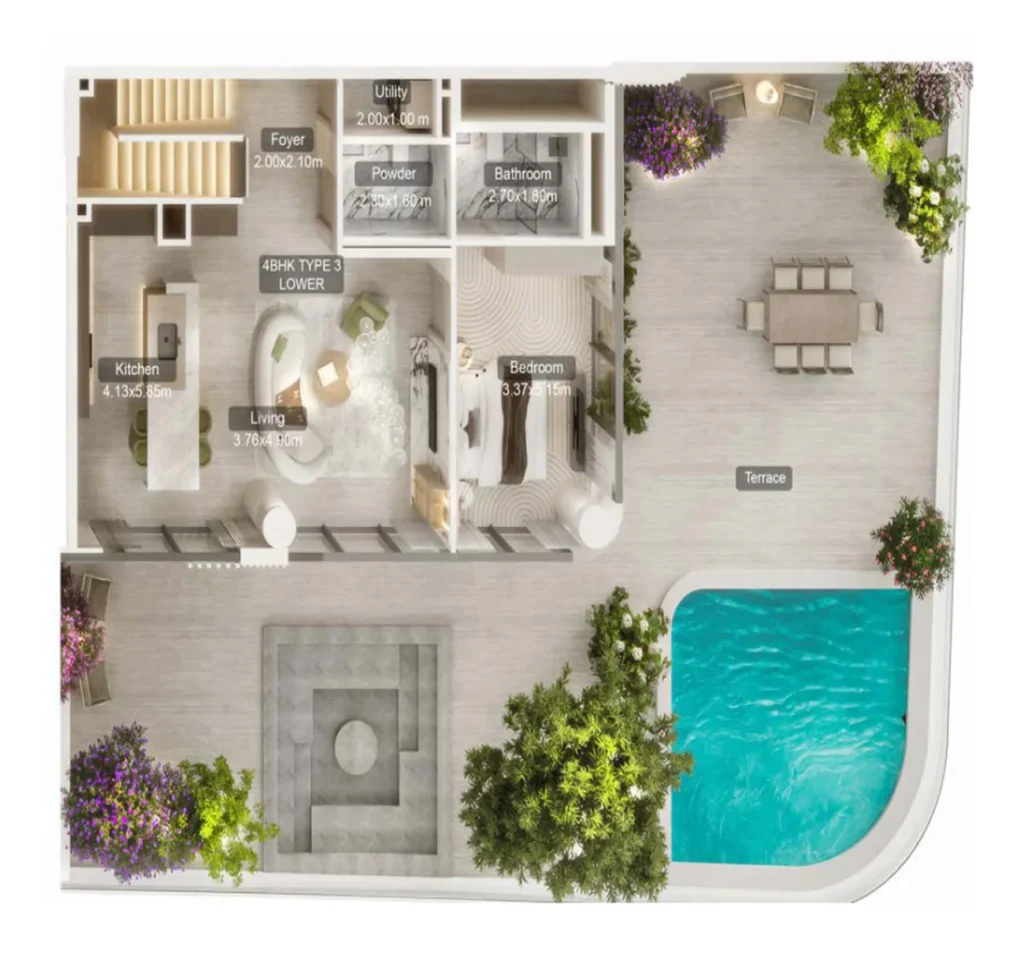 4-Zimmer-Duplex-Villa del DIVOS