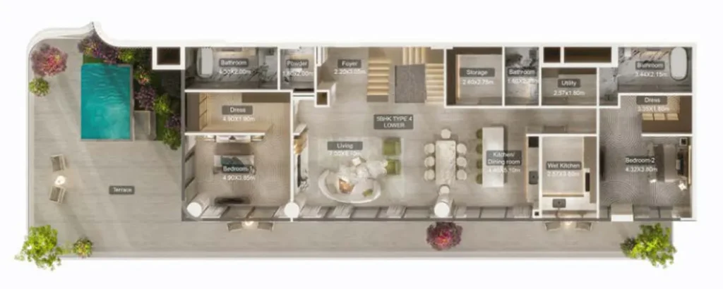 5-Zimmer-Duplex-Villa del DIVOS