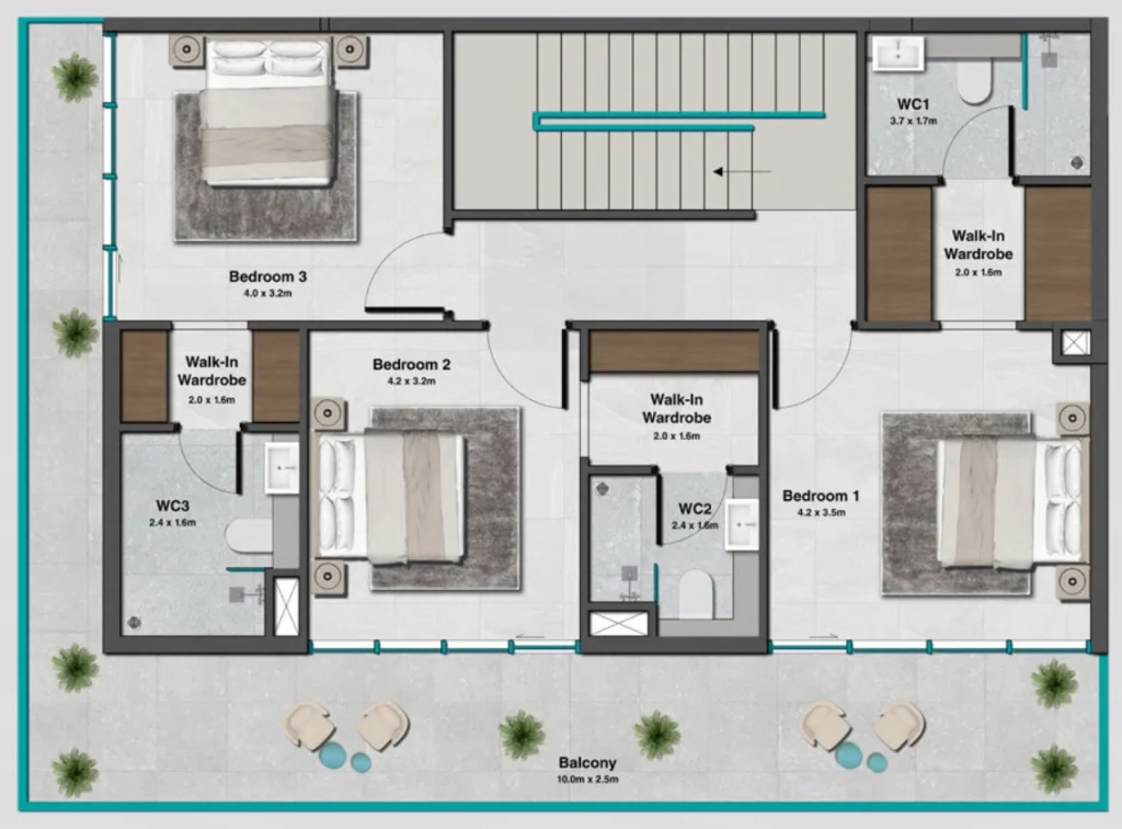 Duplex com 3 quartos
