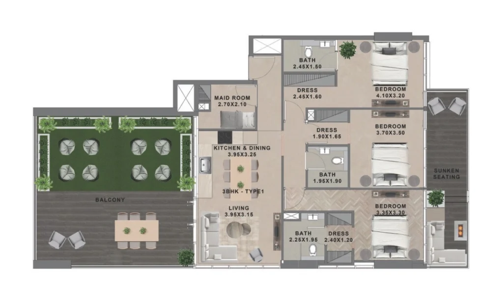 Apartamentos de 3 DORM
