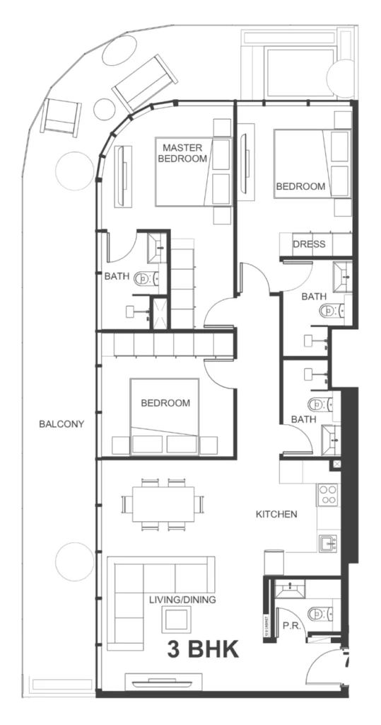 Apartamentos com 3 quartos