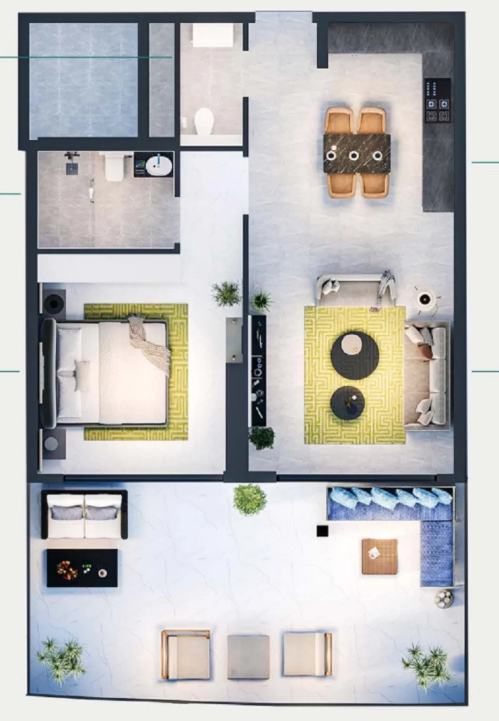 Apartamentos com 1 quarto
