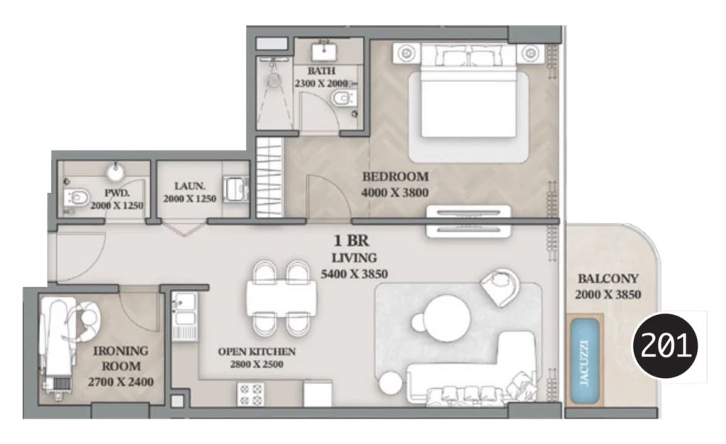 Apartamentos com 1 quarto