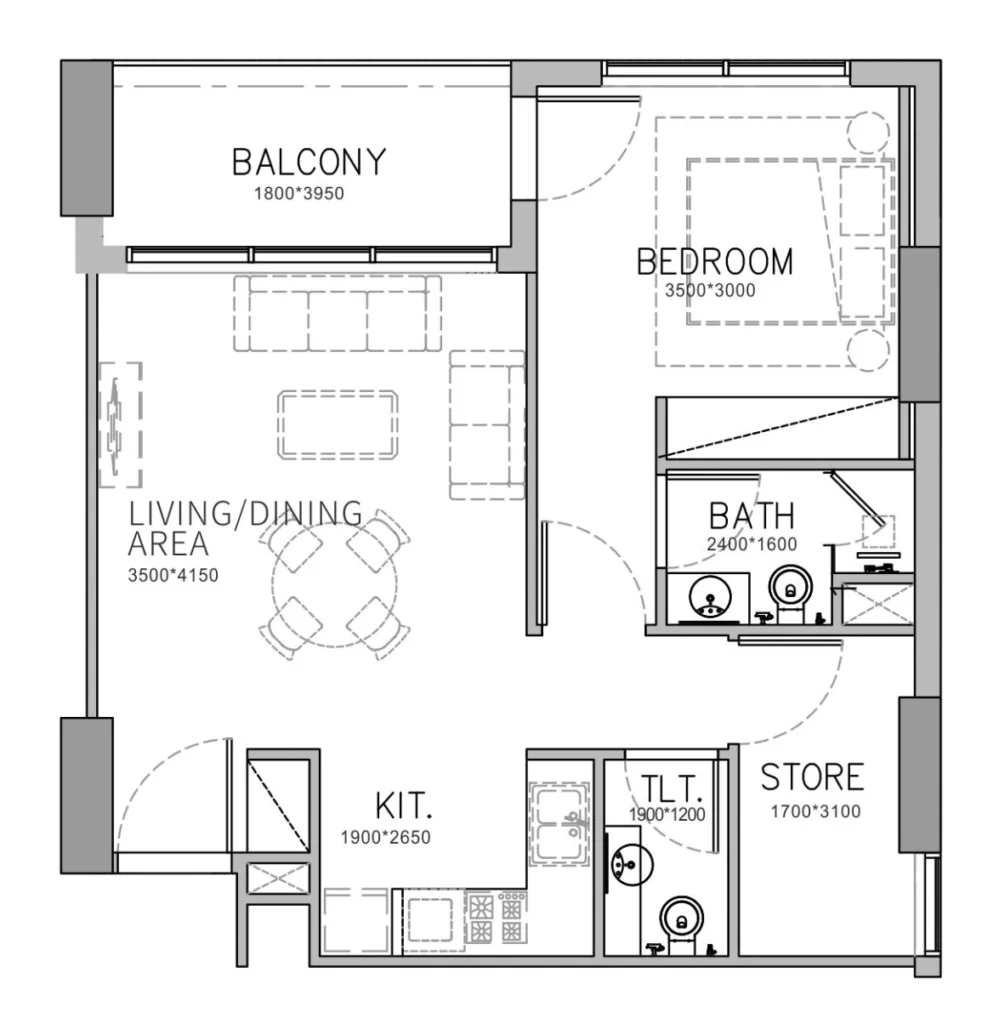 شقق بغرفة نوم واحدة