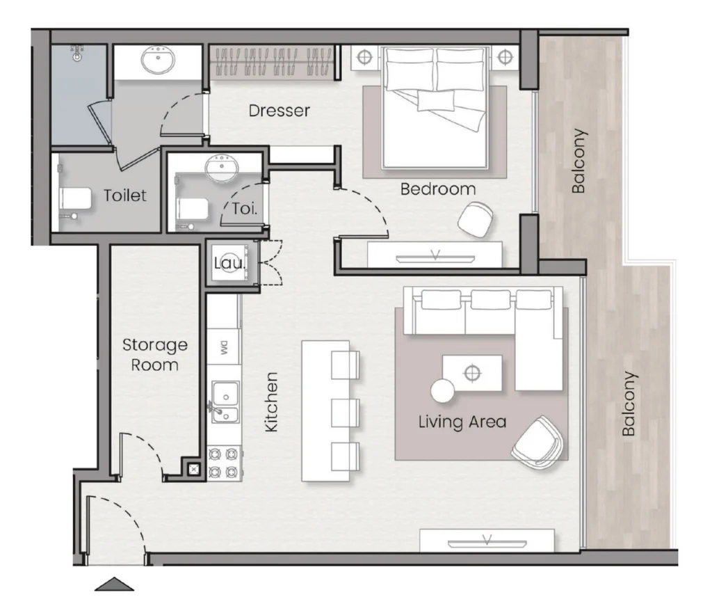 شقق بغرفة نوم واحدة