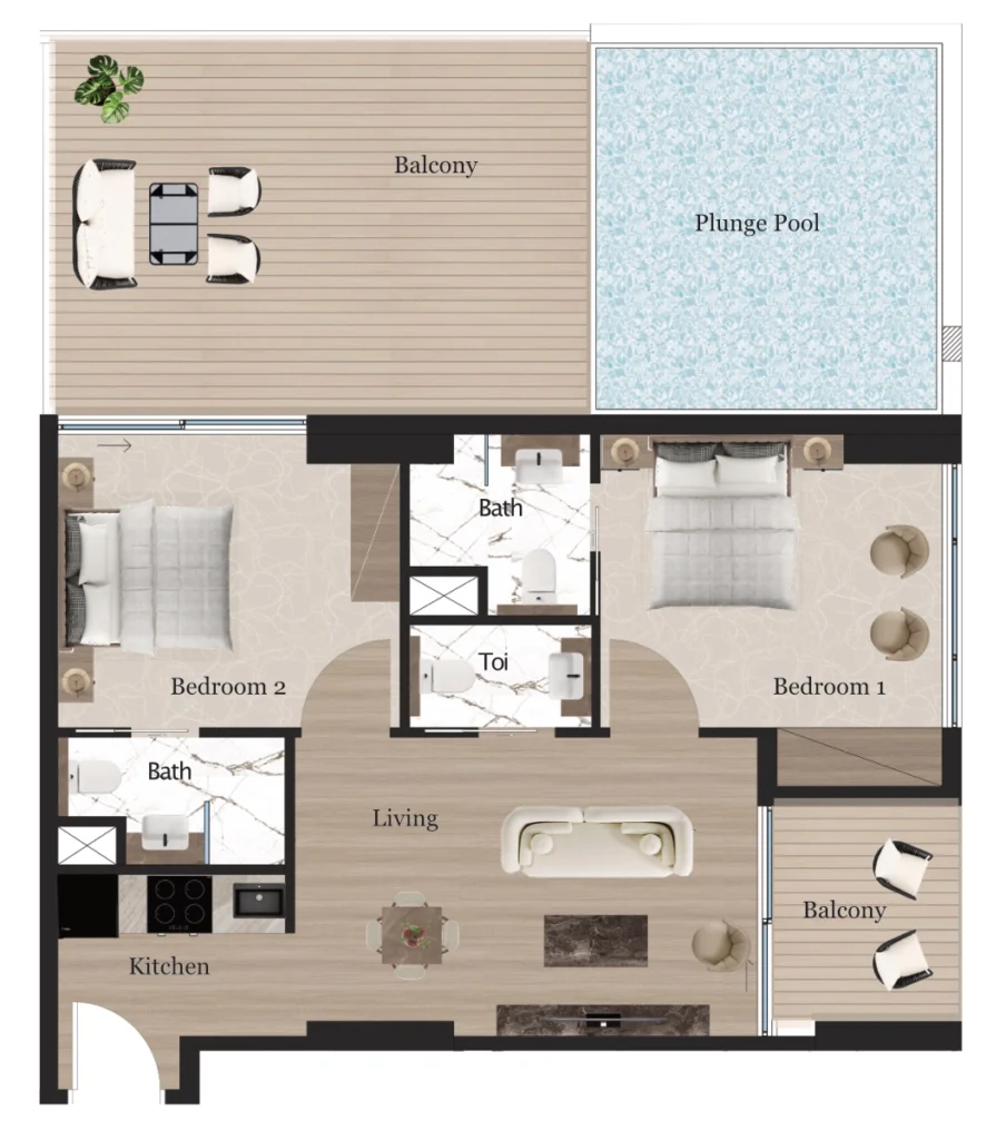 Apartamentos de 2 DORM