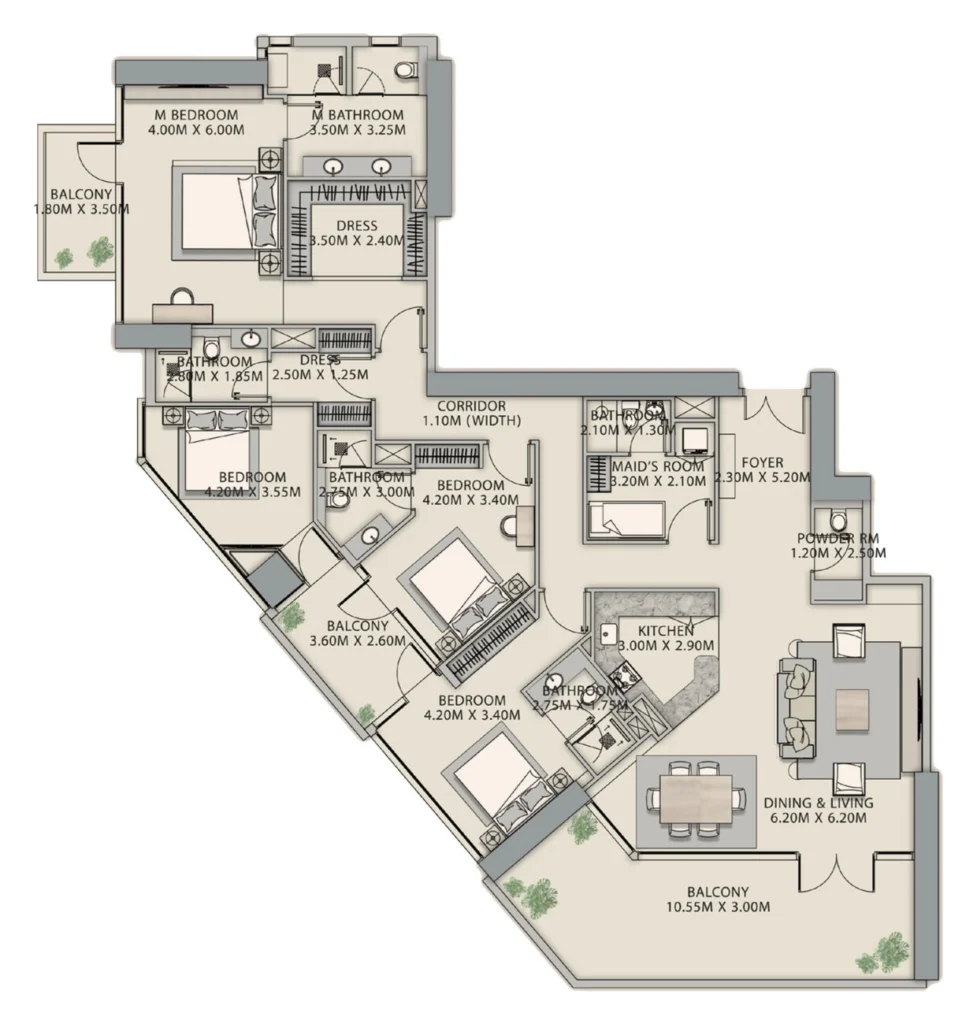 شقق من 4 غرف نوم