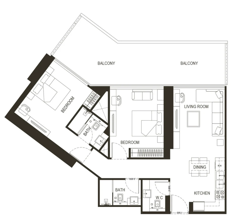 Apartamentos com 2 quartos