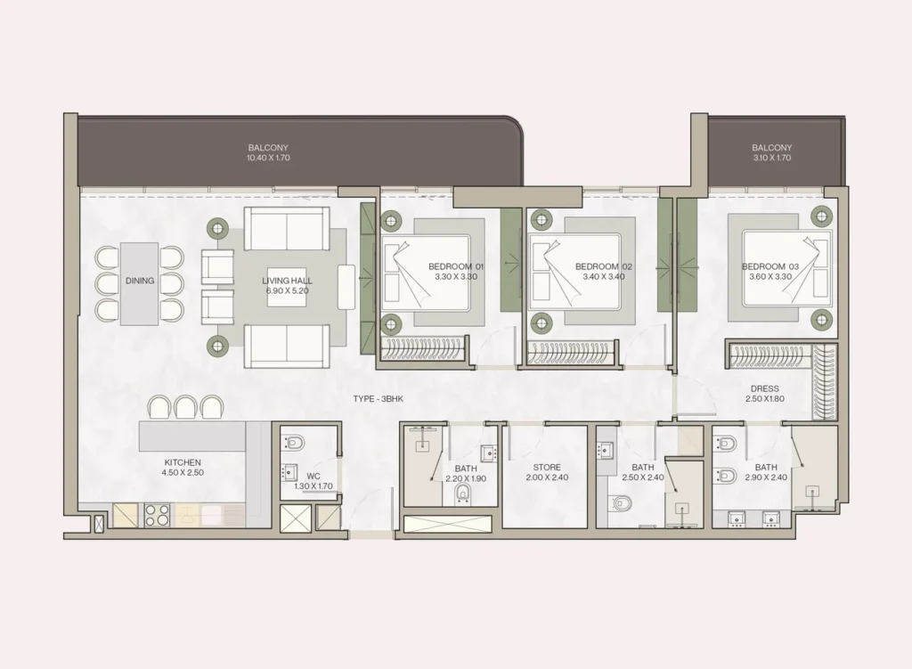 شقق 3 غرف نوم