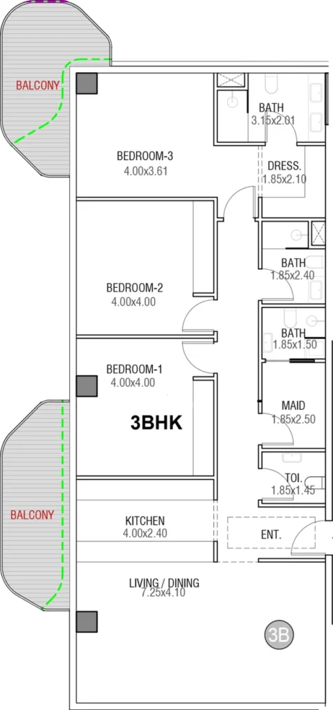 شقق 3 غرف نوم