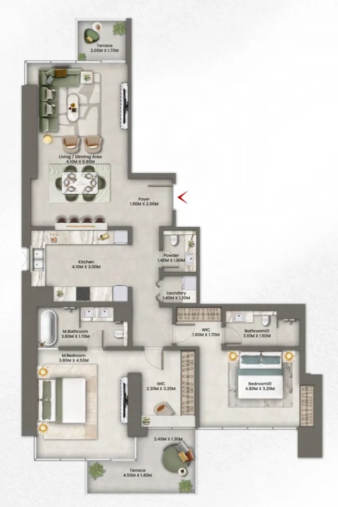 شقق بغرفتي نوم