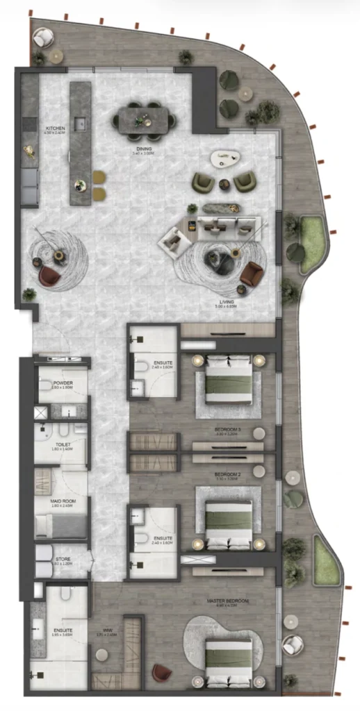 Apartamentos com 3 quartos