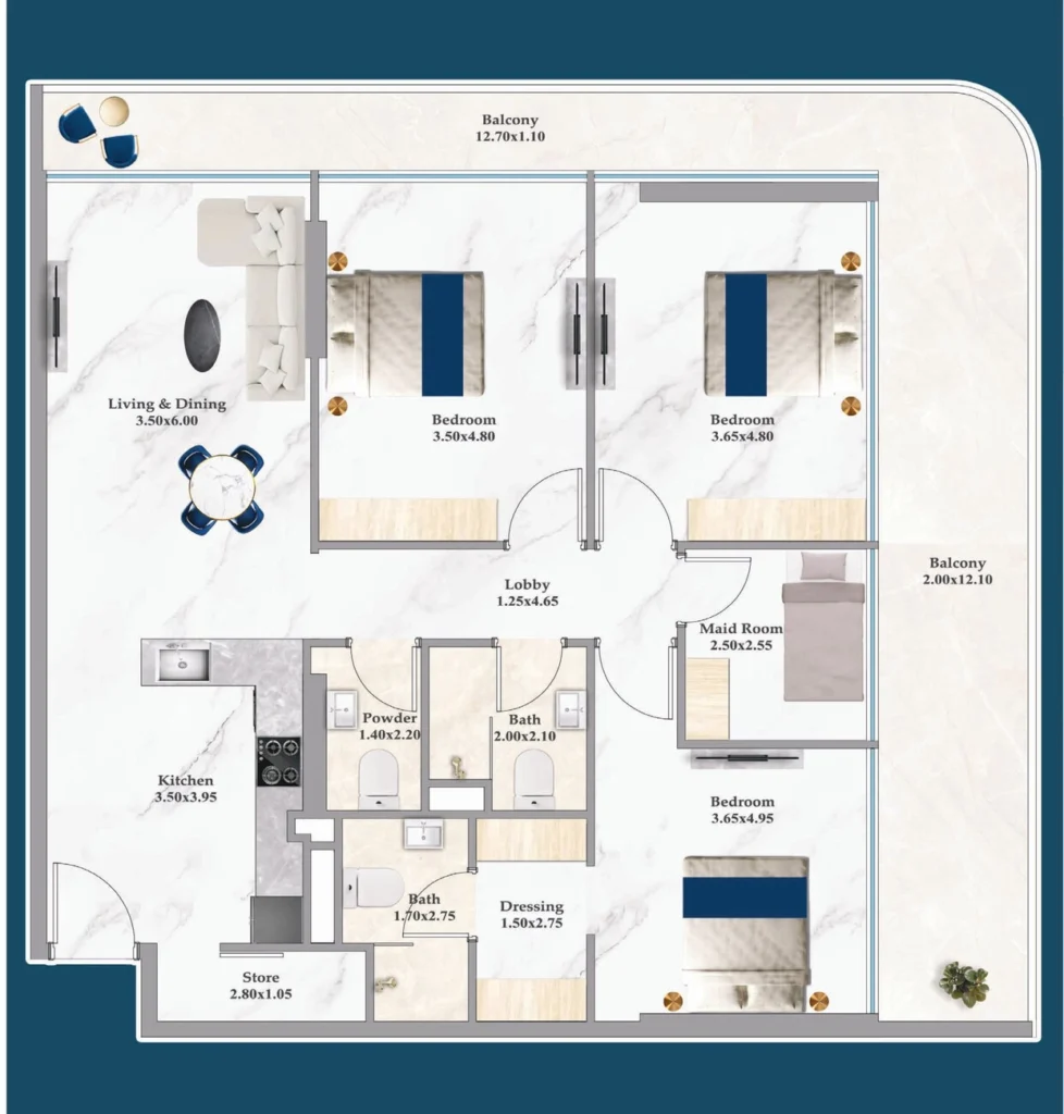 Apartamentos com 2 quartos